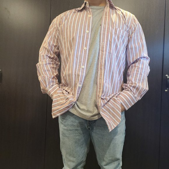 Pinstripe Long Sleeve Button Up - Picture 2 of 4